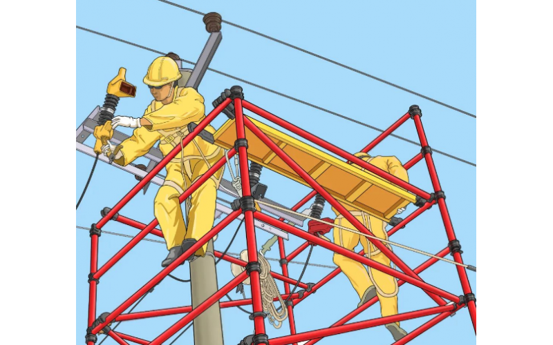 识图辩违章：绝缘脚手架带电更换熔断器